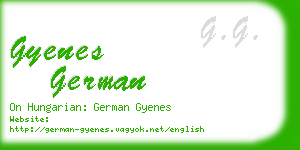gyenes german business card